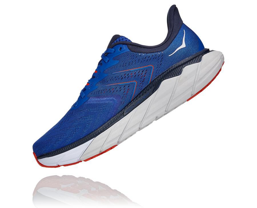 Hoka Australia One One Arahi 5 - Mens Running Shoes Blue - LAZHR-2739